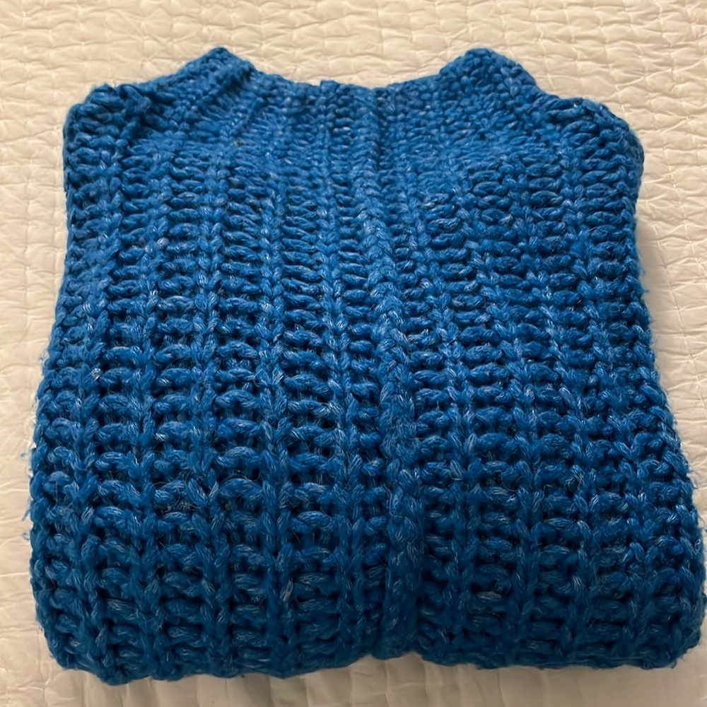 Anthropologie Chunky Blue Sweater